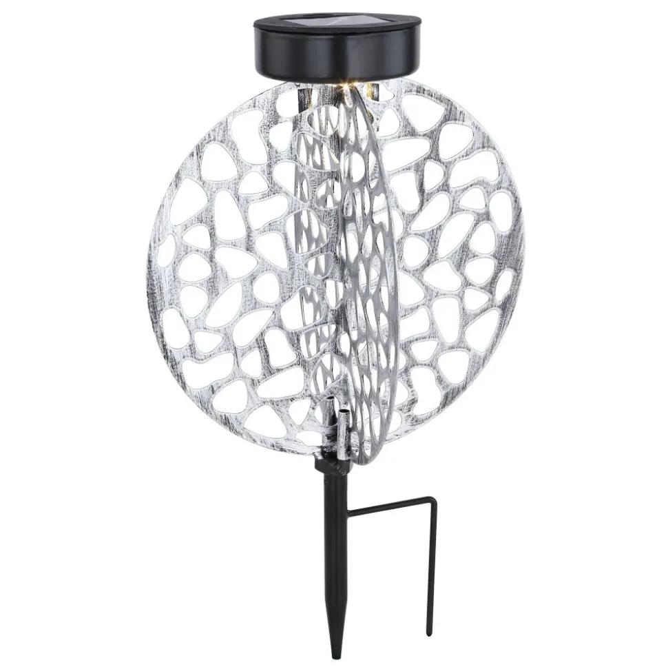 Lampe Solaire Globo Led Argente, 1 Lumiere