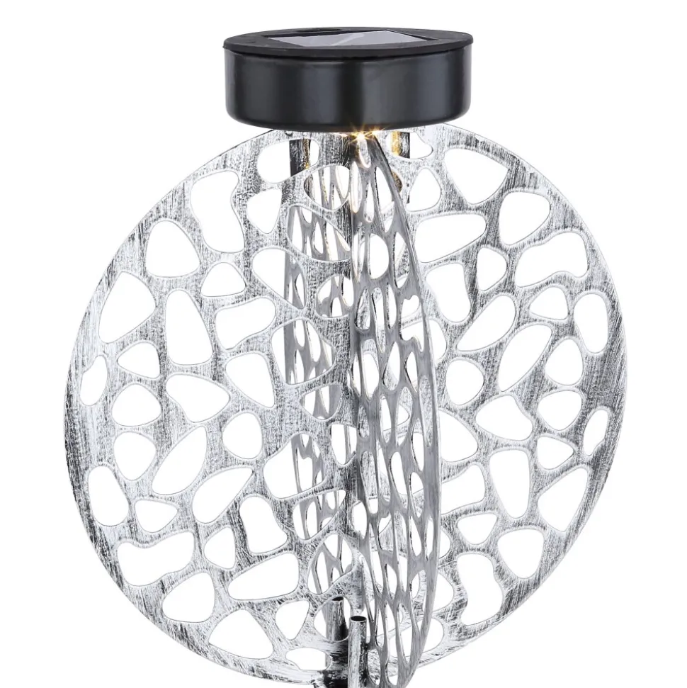 Lampe Solaire Globo Led Argente, 1 Lumiere