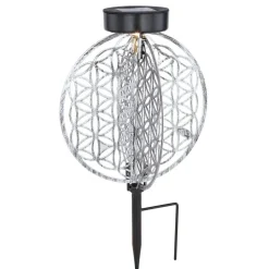 Lampe Solaire Globo Led Argente, 1 Lumiere