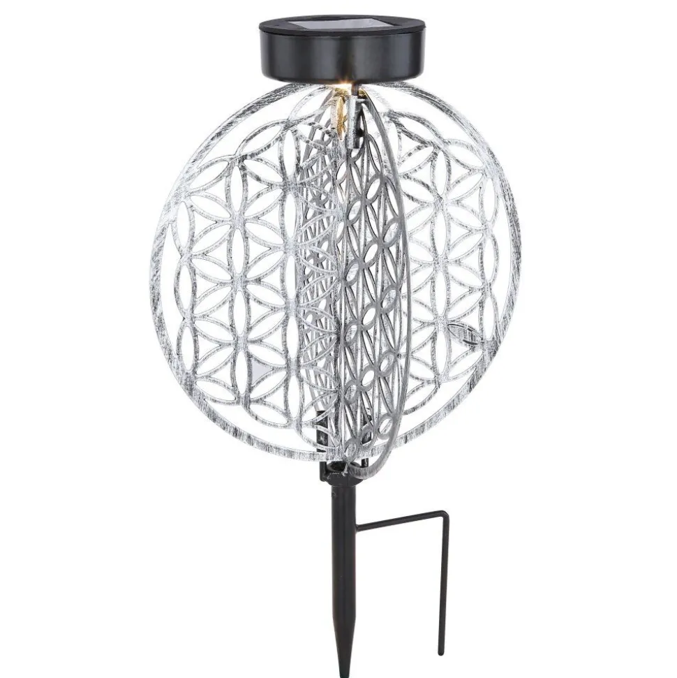 Lampe Solaire Globo Led Argente, 1 Lumiere