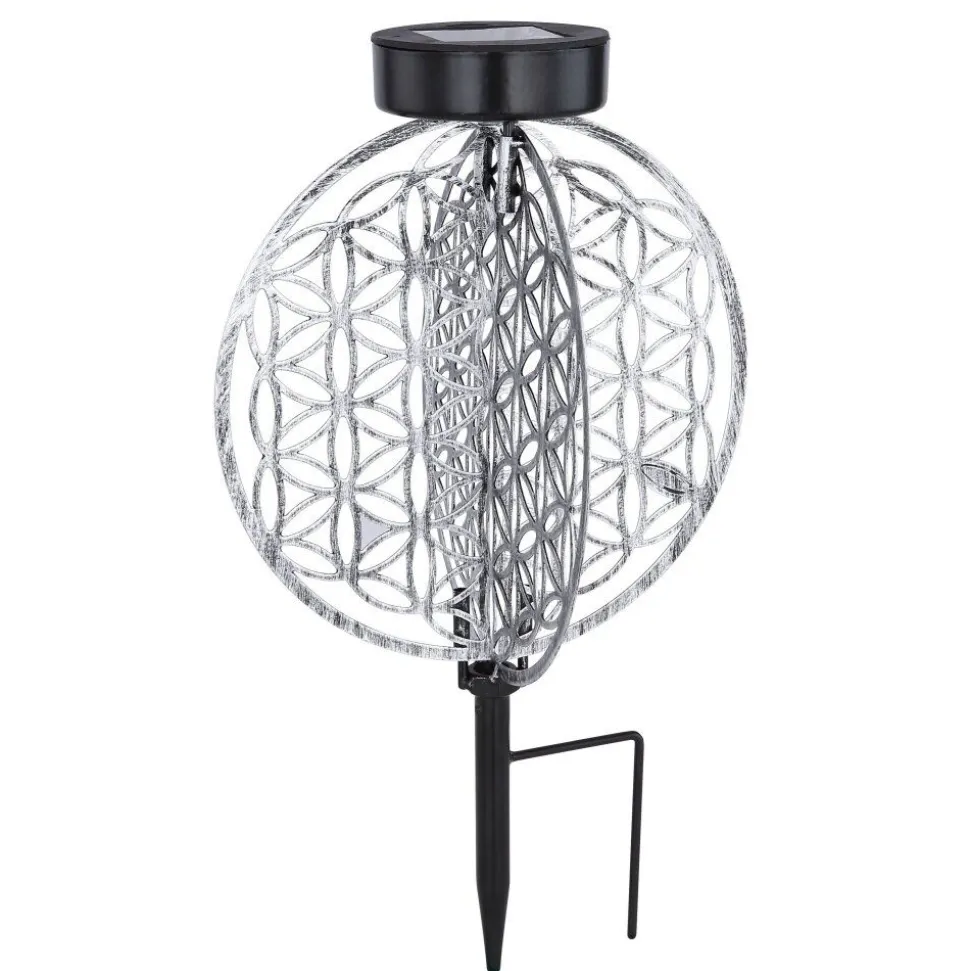 Lampe Solaire Globo Led Argente, 1 Lumiere