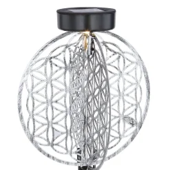 Lampe Solaire Globo Led Argente, 1 Lumiere