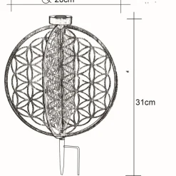 Lampe Solaire Globo Led Argente, 1 Lumiere