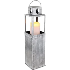 Lampe Solaire Globo Led Argent Oxyde, 1 Lumiere