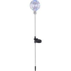 Lampe Solaire Globo Led Argente, 1 Lumiere, Changeur De Couleurs