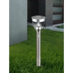 Lampe Solaire Globo Led Acier Inoxydable, 20 Lumieres, Detecteur De Mouvement