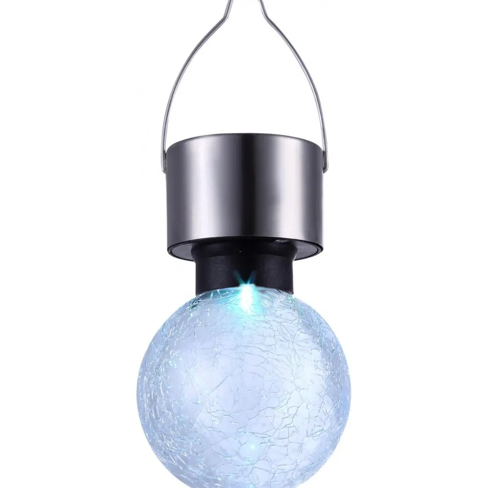 Lampe Solaire Globo Led Acier Inoxydable, 1 Lumiere, Changeur De Couleurs