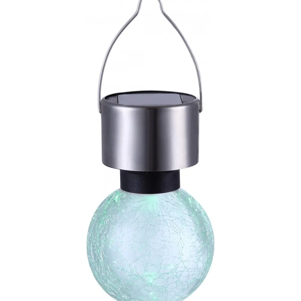 Lampe Solaire Globo Led Acier Inoxydable, 1 Lumiere, Changeur De Couleurs