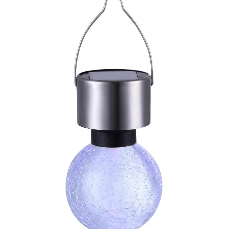 Lampe Solaire Globo Led Acier Inoxydable, 1 Lumiere, Changeur De Couleurs
