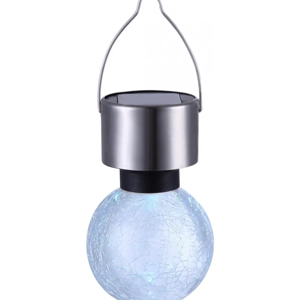 Lampe Solaire Globo Led Acier Inoxydable, 1 Lumiere, Changeur De Couleurs