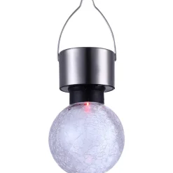 Lampe Solaire Globo Led Acier Inoxydable, 1 Lumiere, Changeur De Couleurs