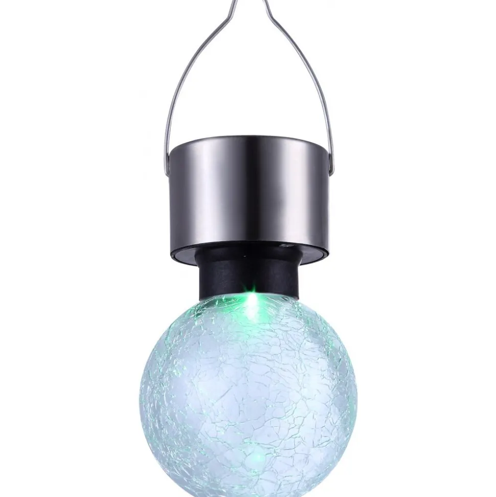 Lampe Solaire Globo Led Acier Inoxydable, 1 Lumiere, Changeur De Couleurs