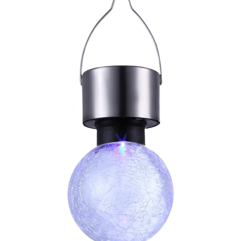 Lampe Solaire Globo Led Acier Inoxydable, 1 Lumiere, Changeur De Couleurs