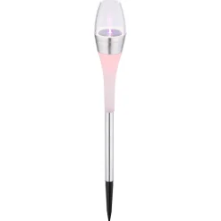 Lampe Solaire Globo Led Acier Inoxydable, 2 Lumieres, Changeur De Couleurs