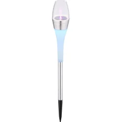 Lampe Solaire Globo Led Acier Inoxydable, 2 Lumieres, Changeur De Couleurs