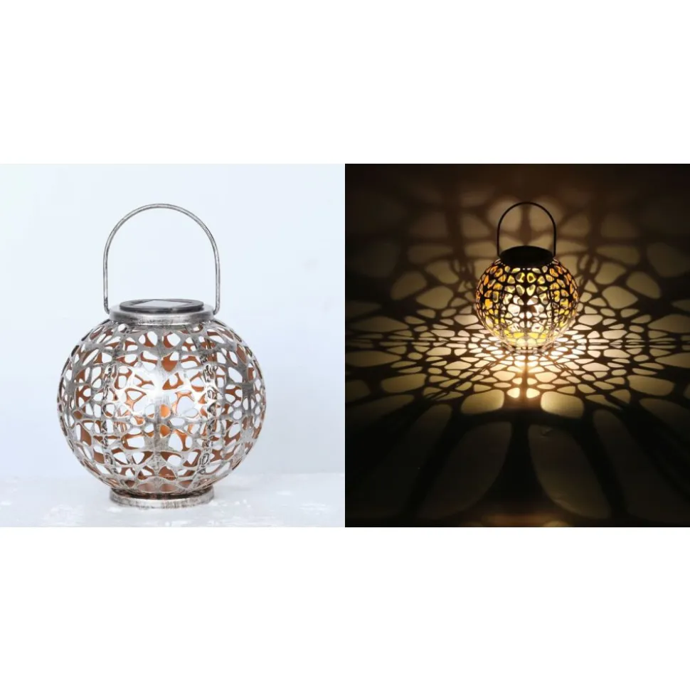 Lampe Solaire Globo Led Argente, 1 Lumiere