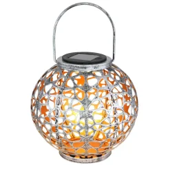 Lampe Solaire Globo Led Argente, 1 Lumiere