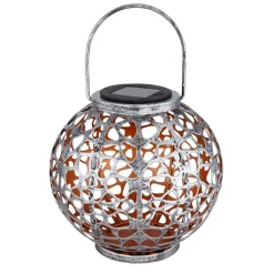 Lampe Solaire Globo Led Argente, 1 Lumiere