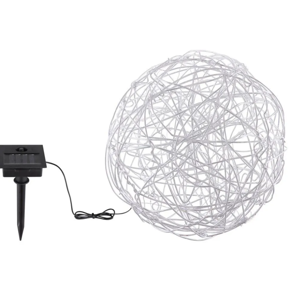 Lampe Solaire Globo Led Argente, 30 Lumieres
