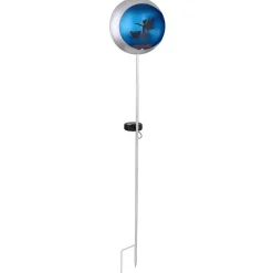 Lampe Solaire Globo Led Bleu, Argente, 1 Lumiere