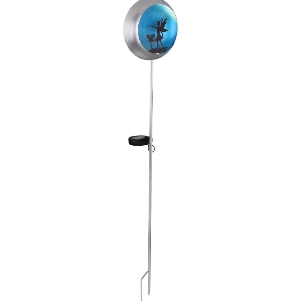 Lampe Solaire Globo Led Bleu, Argente, 1 Lumiere