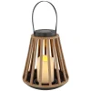Lampe Solaire Globo Led Couleur Bois, Noir, 1 Lumiere