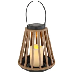 Lampe Solaire Globo Led Couleur Bois, Noir, 1 Lumiere