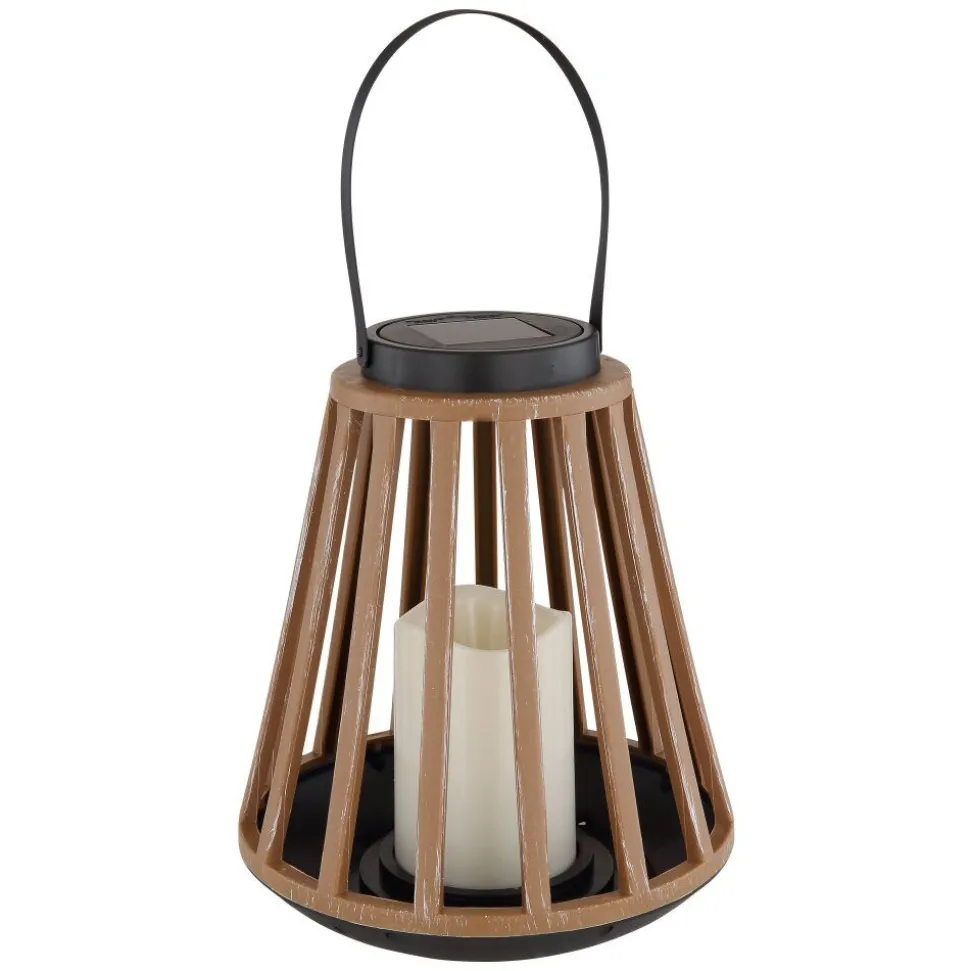 Lampe Solaire Globo Led Couleur Bois, Noir, 1 Lumiere