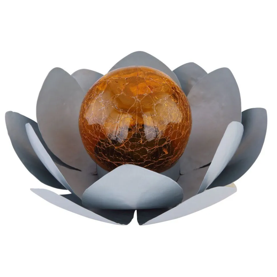 Lampe Solaire Globo Led Gris, 1 Lumiere