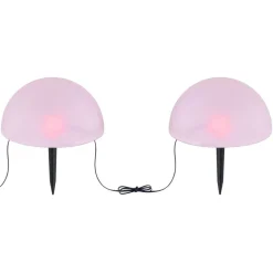 Lampe Solaire Globo Led Noir, 5 Lumieres, Changeur De Couleurs