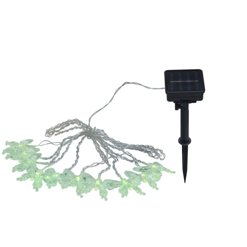 Lampe Solaire Globo Led Noir, 10 Lumieres, Changeur De Couleurs