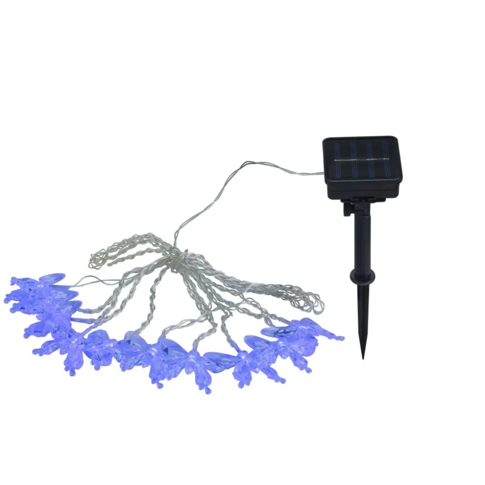 Lampe Solaire Globo Led Noir, 10 Lumieres, Changeur De Couleurs