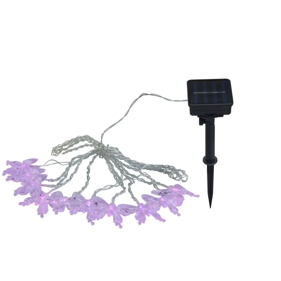 Lampe Solaire Globo Led Noir, 10 Lumieres, Changeur De Couleurs