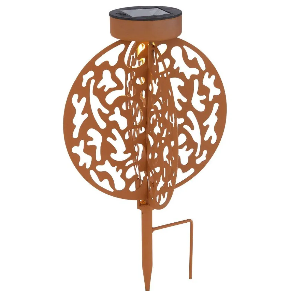 Lampe Solaire Globo Led Rouille, 1 Lumiere