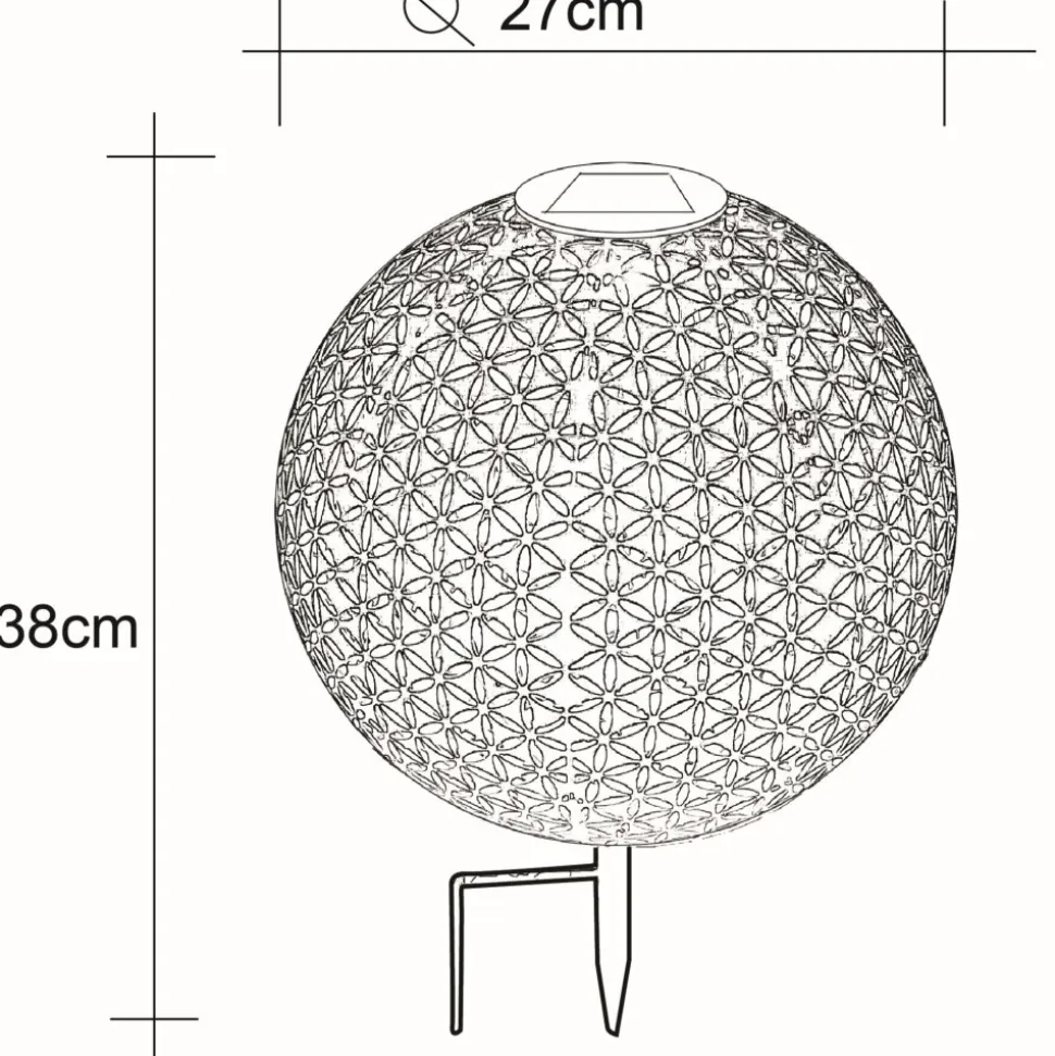 Lampe Solaire Globo Led Rouille, 1 Lumiere