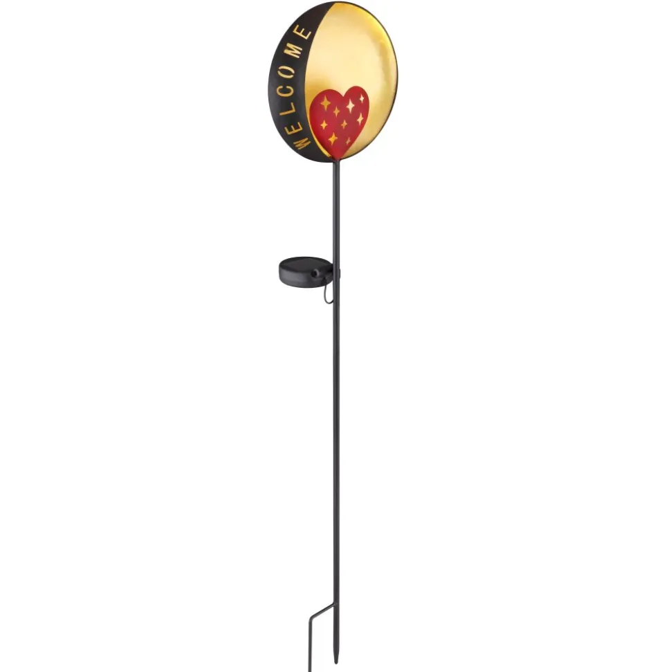 Lampe Solaire Globo Led Rouge, Noir Dore, 1 Lumiere