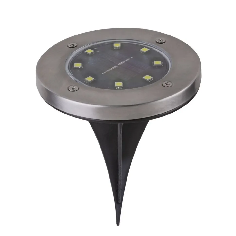 Lampe Solaire Globo Rocky Led Noir, 8 Lumieres