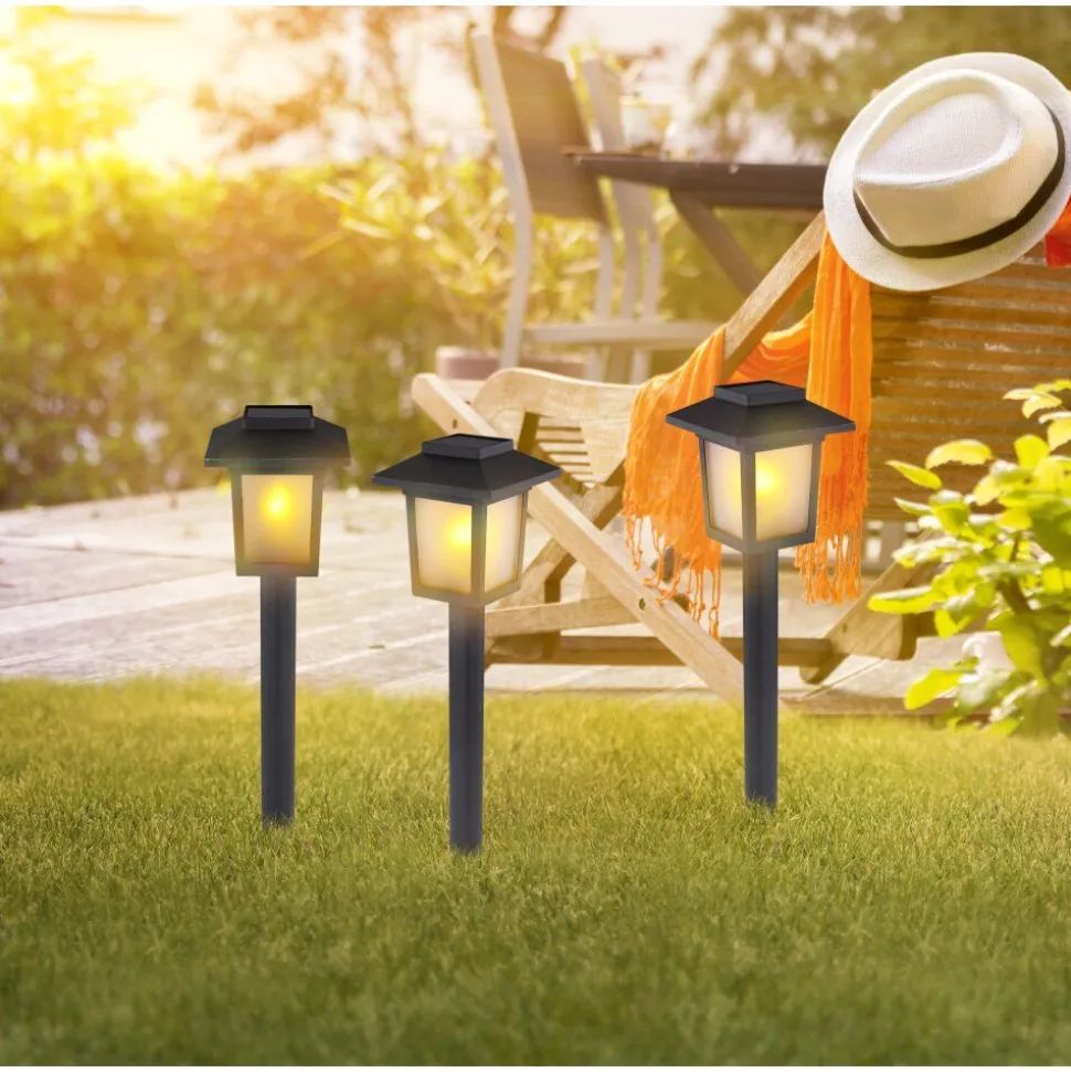 Lampe Solaire Globo Solar Led Noir, 10 Lumieres