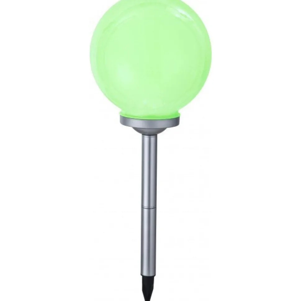 Lampe Solaire Globo Solar Led Argente, 4 Lumieres