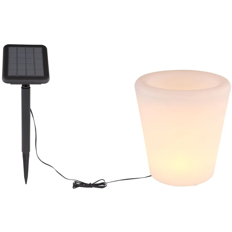 Lampe Solaire Globo Solar Led Noir, Blanc, 4 Lumieres, Changeur De Couleurs