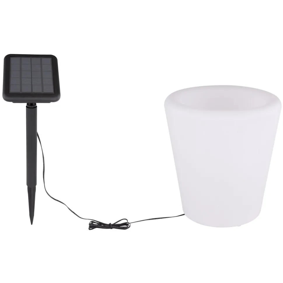 Lampe Solaire Globo Solar Led Noir, Blanc, 4 Lumieres, Changeur De Couleurs
