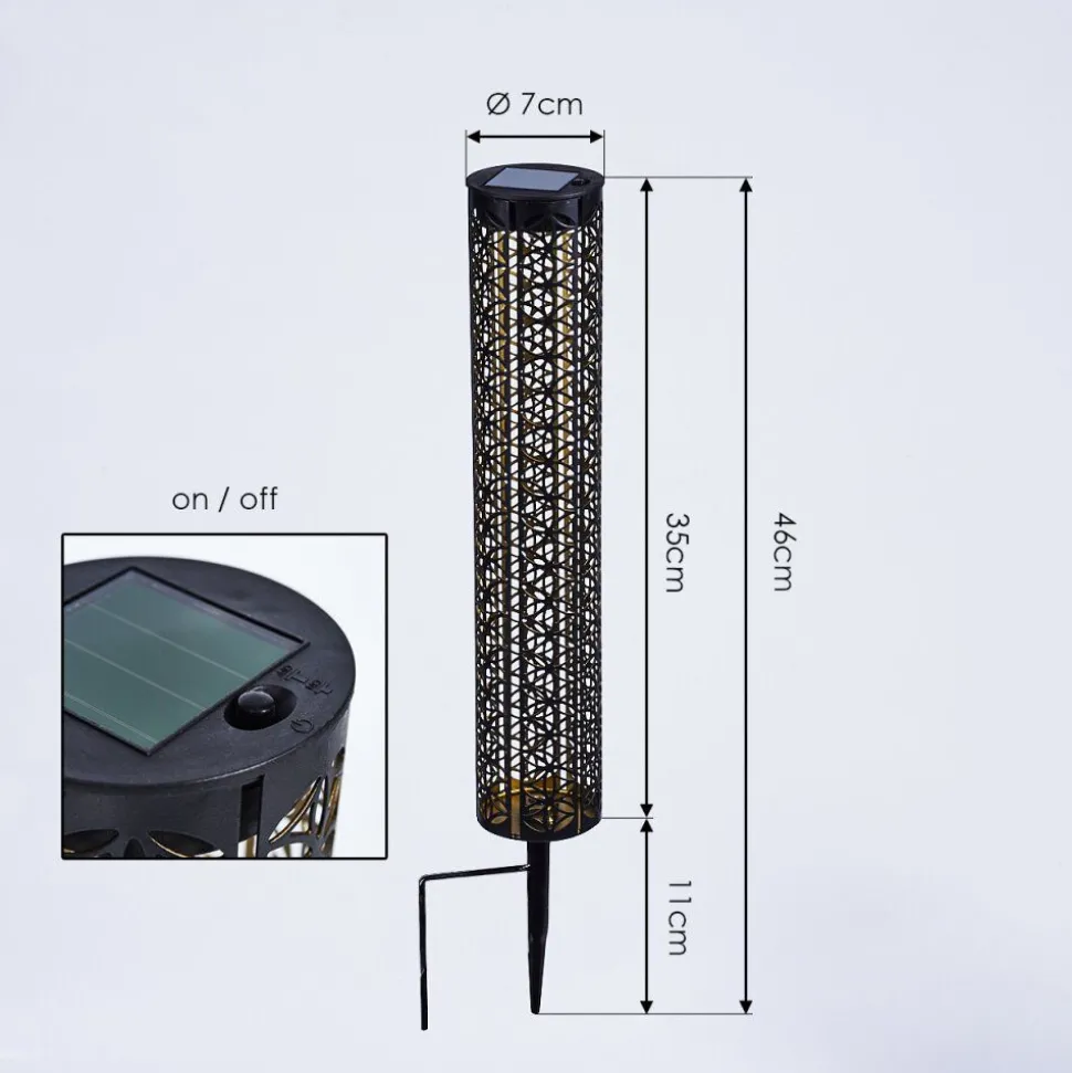 Lampe Solaire Hankinson Led Or, Noir, 1 Lumiere