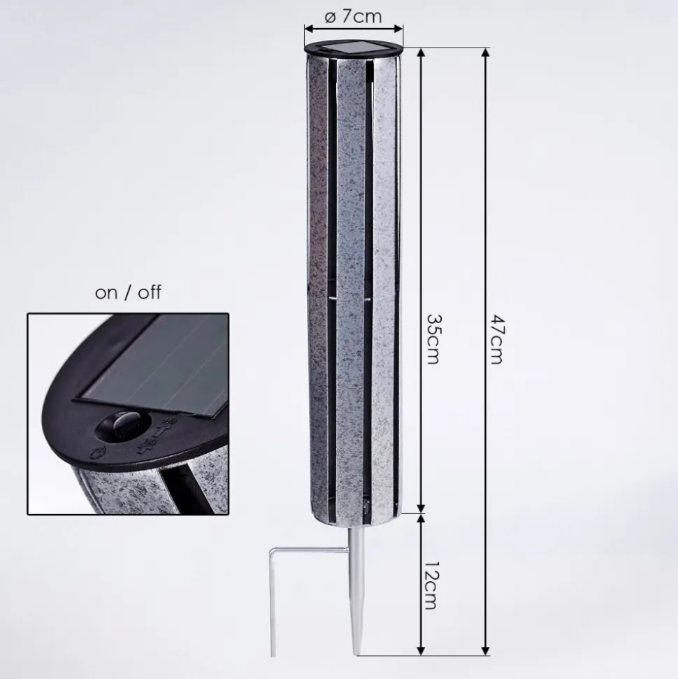 Lampe Solaire Hankinson Led Argente, 1 Lumiere