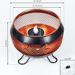 Lampe Solaire Harimal Led Cuivre, Noir, 1 Lumiere