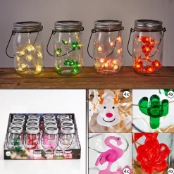 Lampe Solaire Hasselt Led Vert, Rose, Rouge, Argente, Transparent, 10 Lumieres