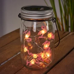 Lampe Solaire Hasselt Led Vert, Rose, Rouge, Argente, Transparent, 10 Lumieres
