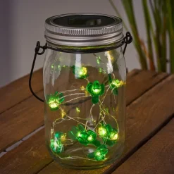Lampe Solaire Hasselt Led Vert, Rose, Rouge, Argente, Transparent, 10 Lumieres