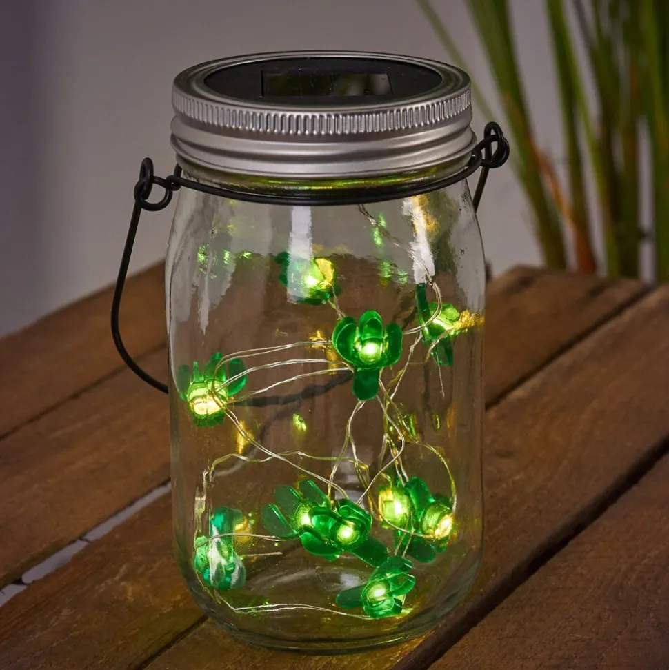 Lampe Solaire Hasselt Led Vert, Rose, Rouge, Argente, Transparent, 10 Lumieres