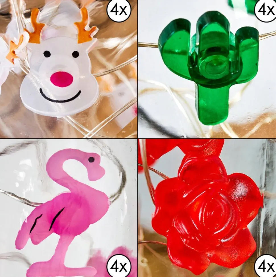 Lampe Solaire Hasselt Led Vert, Rose, Rouge, Argente, Transparent, 10 Lumieres