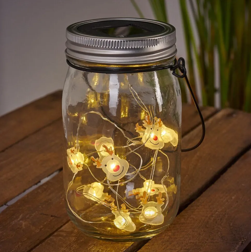 Lampe Solaire Hasselt Led Vert, Rose, Rouge, Argente, Transparent, 10 Lumieres